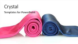  Presentation with fashion - Slide deck with mens fashion - two color ties isolated background and a white colored foreground