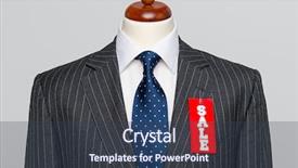  Presentation with wool - Amazing PPT theme having mens grey wool pinstripe backdrop and a tawny brown colored foreground