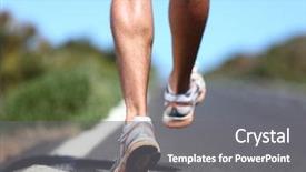  Presentation with mens health - Presentation design enhanced with mens health - running sport shoes on runner background and a gray colored foreground