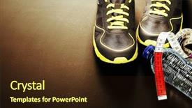  Presentation with water and energy conservation - Cool new PPT layouts with mens health - sport shoes measuring tape backdrop and a wine colored foreground