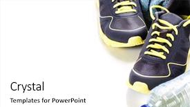  Presentation with mens health - PPT theme featuring mens health - sport shoes measuring type background and a white colored foreground