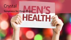  Presentation with men health - Cool new presentation with men's health card backdrop and a red colored foreground