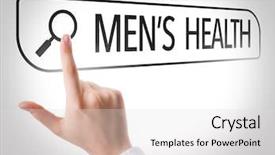  Presentation with mens health - Slide deck having mens health written in search background and a light gray colored foreground