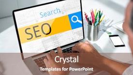  Presentation with young man holdng laptop on lap money - Colorful PPT layouts enhanced with mens logo - digital composite of man working backdrop and a tawny brown colored foreground