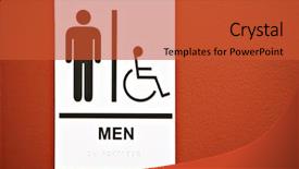 Presentation with orange colored - Audience pleasing presentation theme consisting of men's room sign backdrop and a  colored foreground