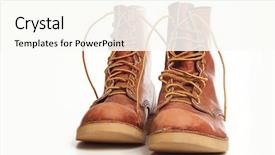  Presentation with leather - Audience pleasing PPT theme consisting of men's rugged leather boots backdrop and a cream colored foreground