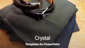  Presentation with trousers - PPT theme having mens trousers and belt background and a tawny brown colored foreground