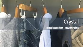  Presentation with closet - Cool new theme with mens wardrobe clothing hanging backdrop and a ocean colored foreground