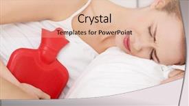  Presentation with bed - Slide deck consisting of menstrual - beautiful caucasian woman lying background and a lemonade colored foreground