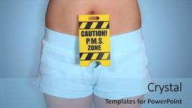  Presentation with patriarchy sexism on warning road - Slide set enhanced with menstrual cycle - humorous pms warning theme background and a light blue colored foreground