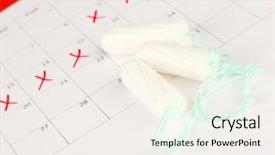  Presentation with cotton - Slide deck enhanced with menstrual cycle - menstruation calendar with cotton tampons background and a sky blue colored foreground