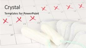  Presentation with sanitary pad detroyer - Presentation enhanced with menstrual cycle - menstruation calendar with sanitary pads background and a sky blue colored foreground