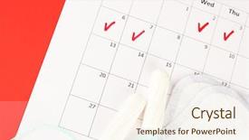  Presentation with feminine pad menstrual pads blood - Slide deck with menstrual cycle - menstruation calendar with sanitary pads background and a cream colored foreground