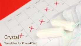  Presentation with sanitary pad detroyer - Colorful presentation enhanced with menstrual cycle - menstruation calendar with sanitary pads backdrop and a sky blue colored foreground