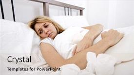  Presentation with pain - Amazing presentation design having menstrual cycle - woman suffering from abdomen pain backdrop and a lemonade colored foreground