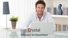  Presentation with man relaxing on massage table - Audience pleasing slides consisting of ment room - portrait of goodlooking man sitting backdrop and a light gray colored foreground