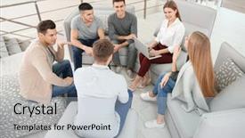  Presentation with working - Amazing slides having mental - therapist working with her group backdrop and a light blue colored foreground