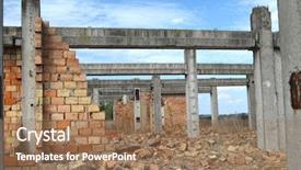  Presentation with crisis ukrain - Amazing presentation design having mental damage - abandoned construction site of hospital backdrop and a coral colored foreground