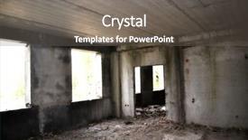  Presentation with construction site construction - Slides having mental damage - abandoned construction site of hospital background and a  colored foreground