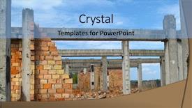  Presentation with crisis ukrain - PPT layouts enhanced with mental damage - abandoned construction site of hospital background and a  colored foreground