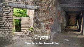  Presentation with mental hospital - PPT layouts with mental damage - lost city abandoned psychiatric hospital background and a gray colored foreground