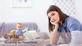  Presentation with children mental health - Beautiful presentation theme featuring mental health children - depressed young woman with cute backdrop and a coral colored foreground