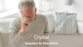  Presentation with mental healthcare - PPT theme consisting of mental disease - healthcare pain stress age background and a gray colored foreground