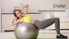  Presentation with exercises - Presentation theme consisting of mental fitness - beautiful young girl doing exercises background and a lemonade colored foreground