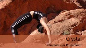  Presentation with las vegas nevada - Beautiful slides featuring mental fitness - girl doing yoga in red backdrop and a  colored foreground