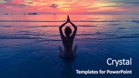  Presentation with mental - PPT layouts with mental fitness - meditation girl on the sea background and a navy blue colored foreground