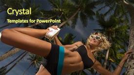  Presentation with leg anatomy - PPT layouts with mental fitness - young woman extends her leg background and a wine colored foreground