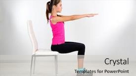  Presentation with exercises - Beautiful PPT layouts featuring mental gymnastic - beautiful young girl doing exercises backdrop and a light gray colored foreground