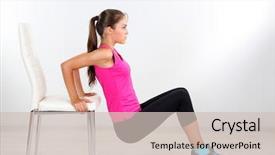  Presentation with exercises - Theme with mental gymnastic - beautiful young girl doing exercises background and a  colored foreground