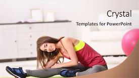  Presentation with exercise kids kid doing fitness - Colorful PPT layouts enhanced with mental gymnastic - beautiful young girl doing exercises backdrop and a  colored foreground