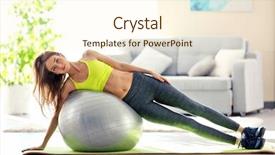  Presentation with exercise kids kid doing fitness - PPT layouts having mental gymnastic - beautiful young girl doing exercises background and a  colored foreground