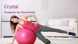  Presentation with exercises - Cool new PPT layouts with mental gymnastic - beautiful young girl doing exercises backdrop and a  colored foreground