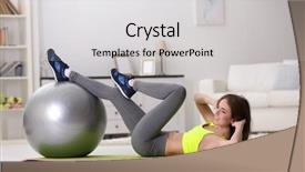  Presentation with exercises - PPT theme enhanced with mental gymnastic - beautiful young girl doing exercises background and a  colored foreground