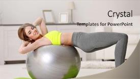  Presentation with exercises - Beautiful slides featuring mental gymnastic - beautiful young girl doing exercises backdrop and a  colored foreground