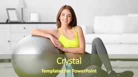  Presentation with home - Slide set having mental gymnastic - beautiful young girl with fit background and a  colored foreground