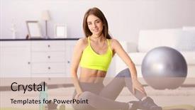  Presentation with golden ball gown - Cool new slide deck with mental gymnastic - beautiful young girl with fit backdrop and a coral colored foreground