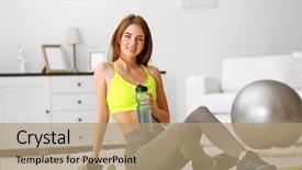  Presentation with 8 ball billiards - Amazing PPT layouts having mental gymnastic - beautiful young girl with fit backdrop and a  colored foreground