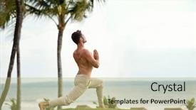  Presentation with pregnancy yoga - Amazing presentation having mental gymnastic - fit man practicing yoga backdrop and a yellow colored foreground