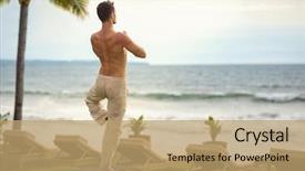  Presentation with lifestyle - Audience pleasing presentation theme consisting of mental gymnastic - fitness sport people and lifestyle backdrop and a  colored foreground