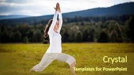  Presentation with yoga sutra - Slides with mental gymnastic - girl exercising yoga outdoor background and a tawny brown colored foreground