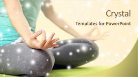  Presentation with yoga - Audience pleasing presentation consisting of mental gymnastic - hand yoga gesture on bright backdrop and a cream colored foreground