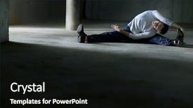  Presentation with parking lot - Amazing presentation theme having mental gymnastic - man practicing pilates on dark backdrop and a  colored foreground