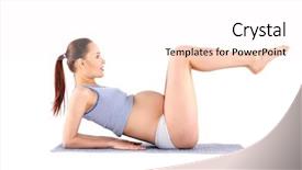  Presentation with pregnant woman - Presentation theme featuring mental gymnastic - pregnant woman doing yoga background and a pink colored foreground