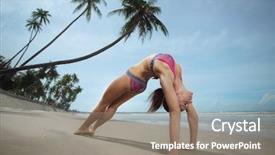  Presentation with health and fitness - Amazing slide deck having mental gymnastic - young healthy fitness woman is backdrop and a gray colored foreground