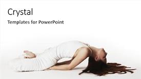  Presentation with mental - PPT theme having mental gymnastic - young lady practicing yoga background and a  colored foreground