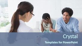  Presentation with mental health - PPT theme consisting of mental health - angry couple talking to their background and a ocean colored foreground